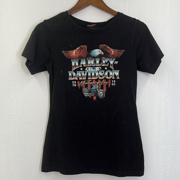 Harley Davidson - Bald Eagle Motorcycle New Smyrna Beach Fl Harley T Shirt XS - Picture 8 of 12